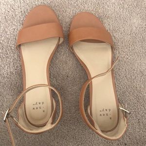 Tan Sandal with a tiny wedge